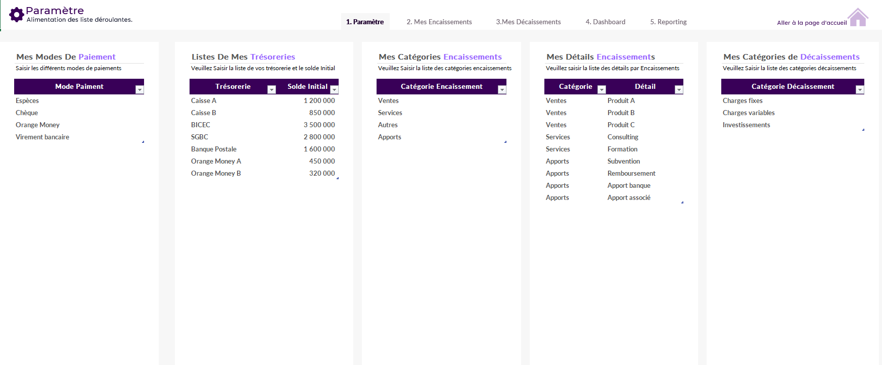 Template Excel Gestion de Trésorerie – Suivi des Encaissements/Décaissements & Prévisions Automatisées – Image 3